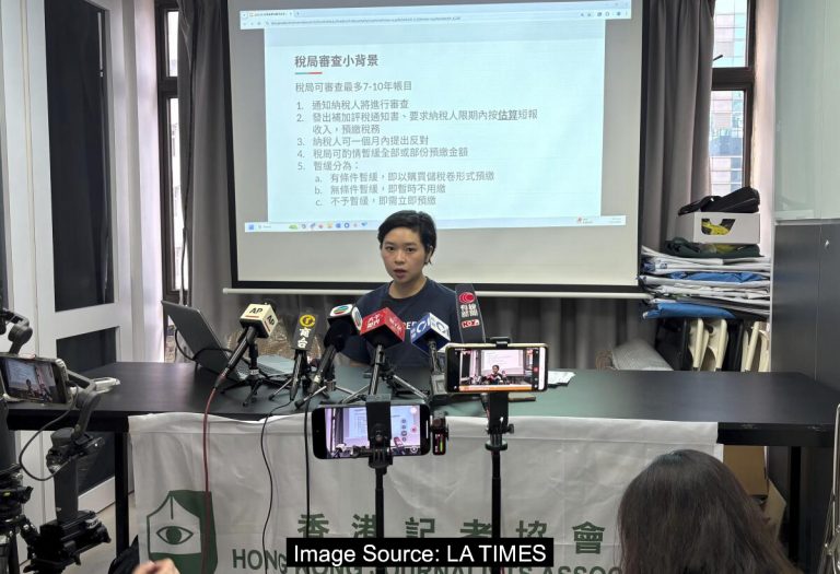 홍콩 언론인과 언론사가 부당한 세무 감사의 대상이 되고 있다고 밝혀 논란